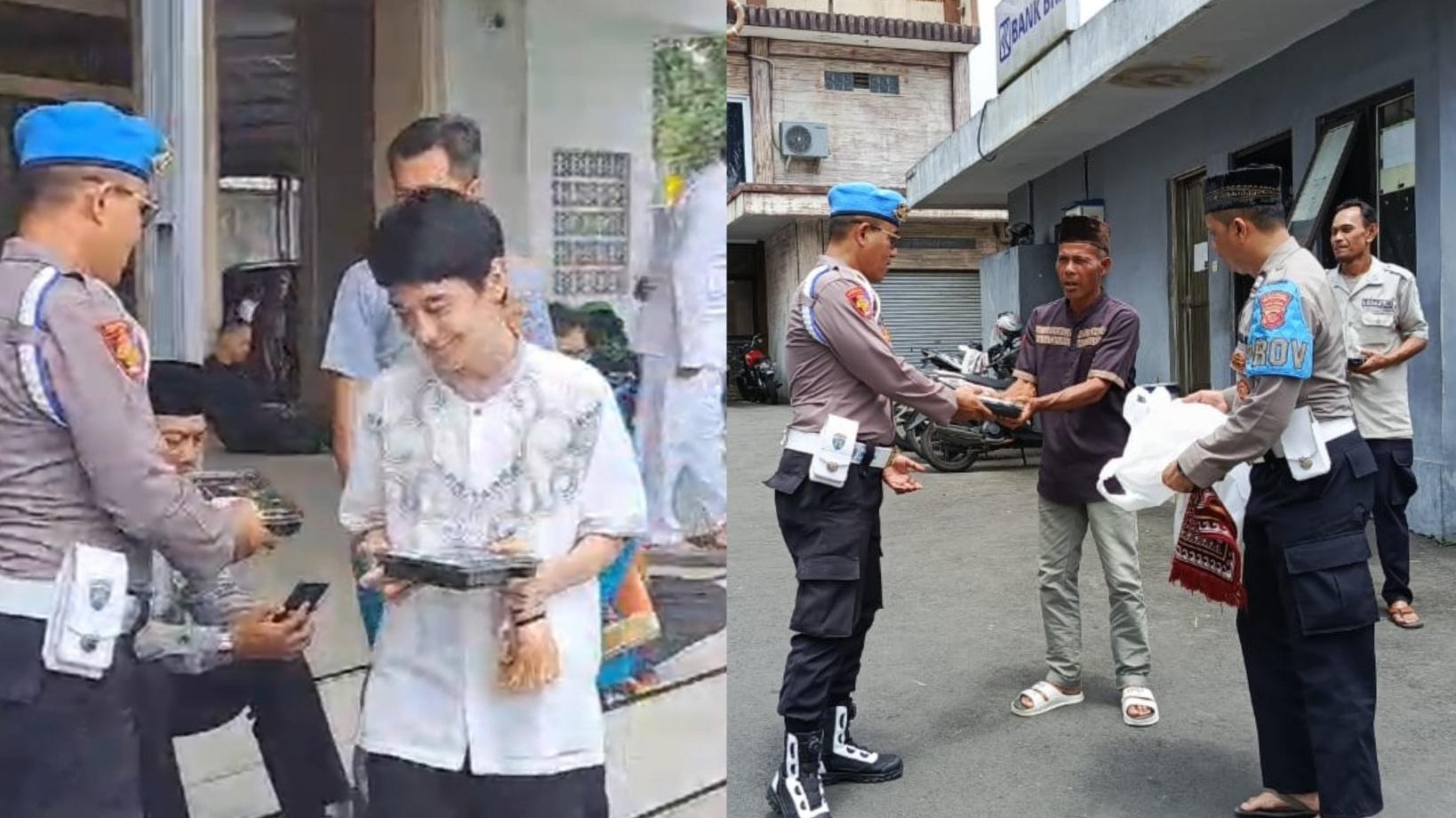 Propam Polres Tasikmalaya Kota Gelar Bakti Sosial, Bagikan Makan Siang Gratis ke Jamaah Sholat Jumat