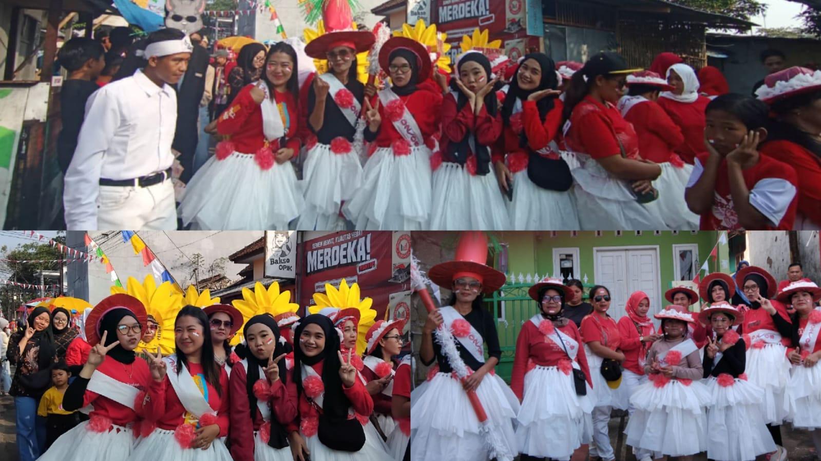 Ratusan Warga Cipicung Tasikmalaya Meriahkan Pawai Karnaval HUT ke-80 RI