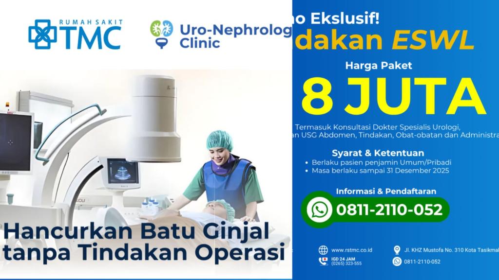 RS TMC Tasikmalaya Hadirkan Layanan ESWL, Hancurkan Batu Ginjal Tanpa Operasi