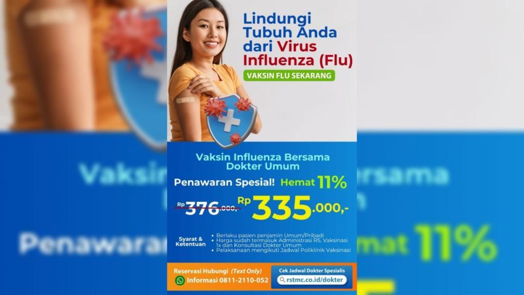 RS TMC Tasikmalaya Hadirkan Promo Vaksin Influenza, Hemat 11 Persen