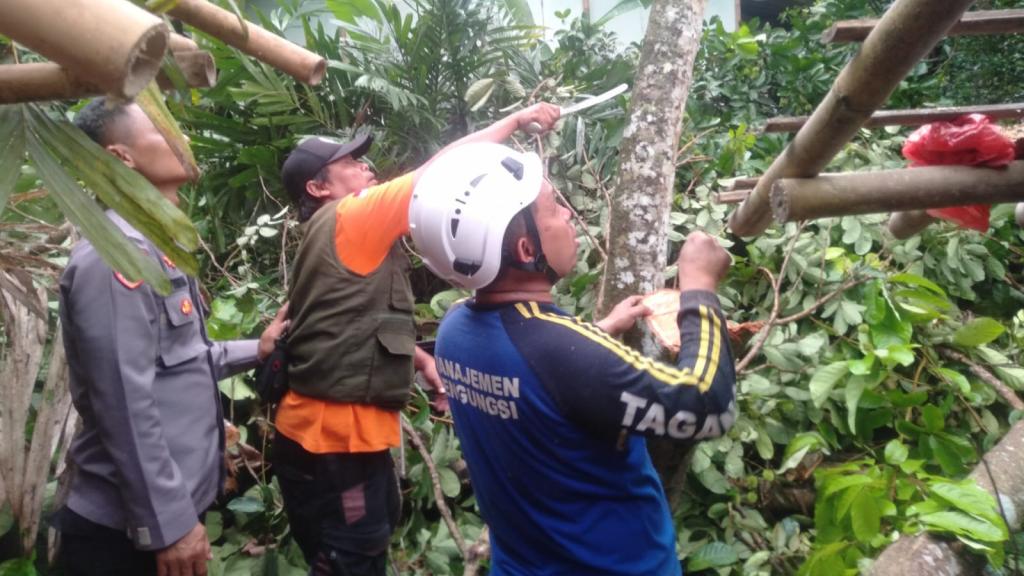 Rumah Warga Ciamis Rusak Tertimpa Pohon Rambutan