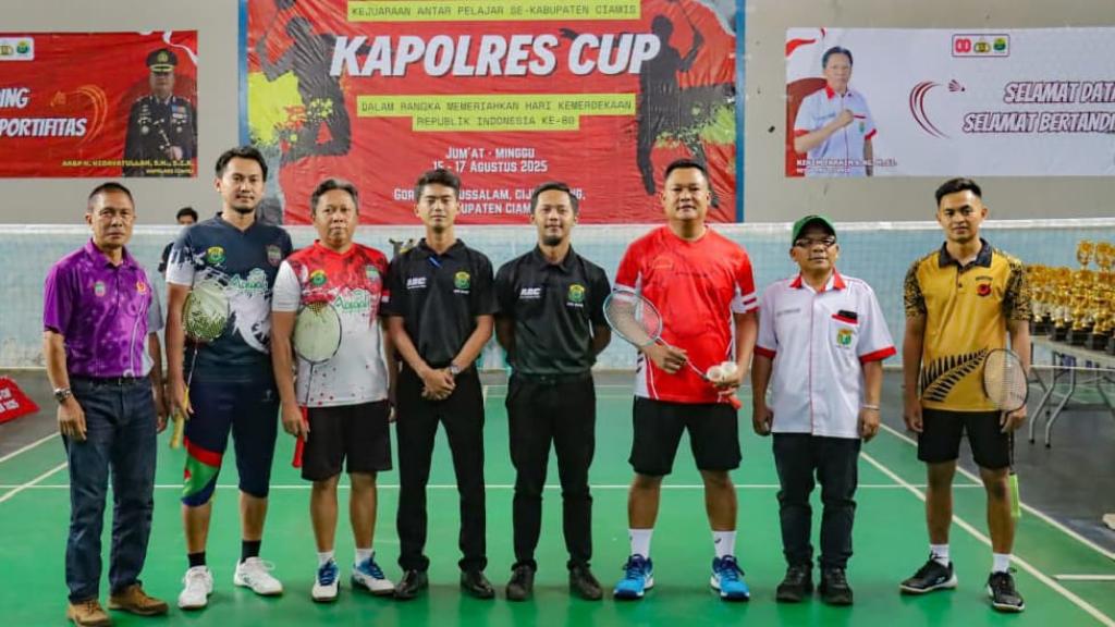 Semarak HUT ke-80 RI, Polres Ciamis Gelar Turnamen Bulutangkis Kapolres Cup 2025