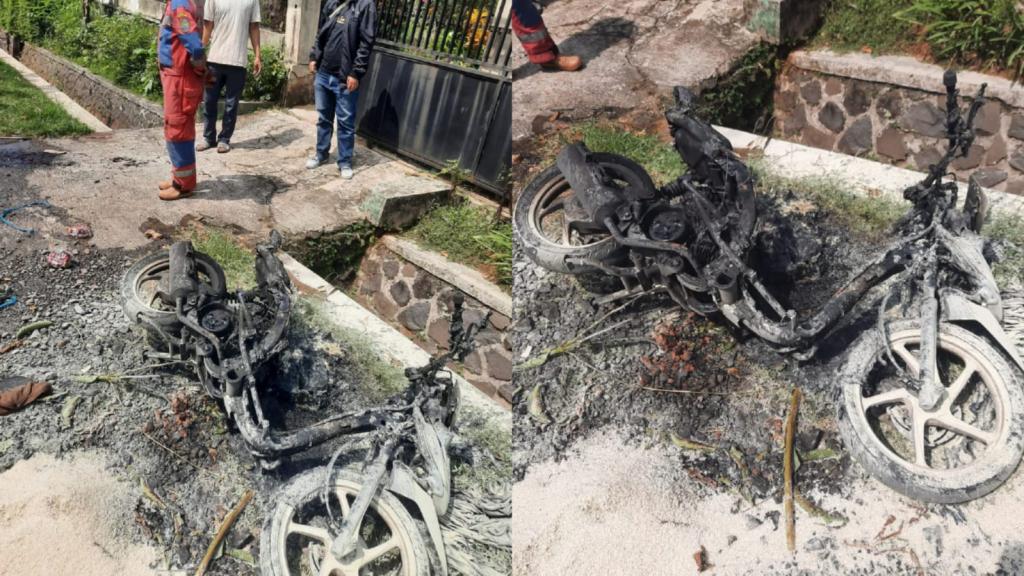 Sepeda Motor Milik Warga Kuningan Terbakar di Jalan Ciamis-Banjar