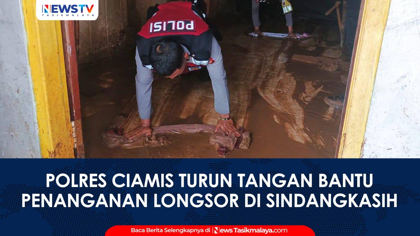 VIDEO: Tanah Longsor di Ciamis Tewaskan Lansia, Polres Turun Langsung Bantu Penanganan