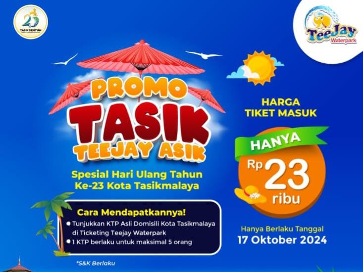 Tiket Spesial Rp 23 Ribu di Tee Jay Waterpark dalam Peringatan HUT Ke-23 Kota Tasikmalaya