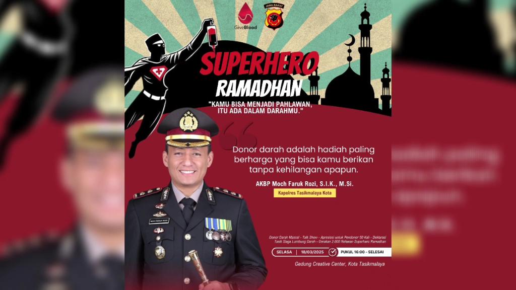 Polres Tasikmalaya Kota akan Gelar Donor Darah 'Superhero Ramadhan' untuk Penuhi Kebutuhan Stok Darah