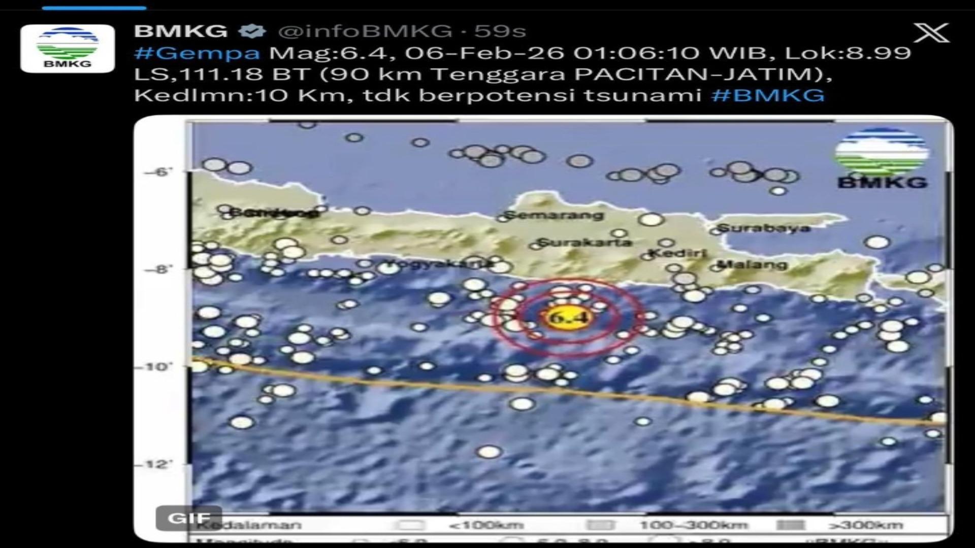 Warga Tasikmalaya Panik Rasakan Getaran Gempa Magnitudo 6,4 yang Berpusat di Pacitan