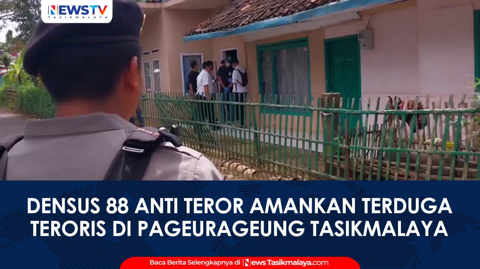 VIDEO: Densus 88 Anti Teror Amankan Seorang Terduga Teroris dan Geledah Rumahnya di Pagerageung Tasikmalaya