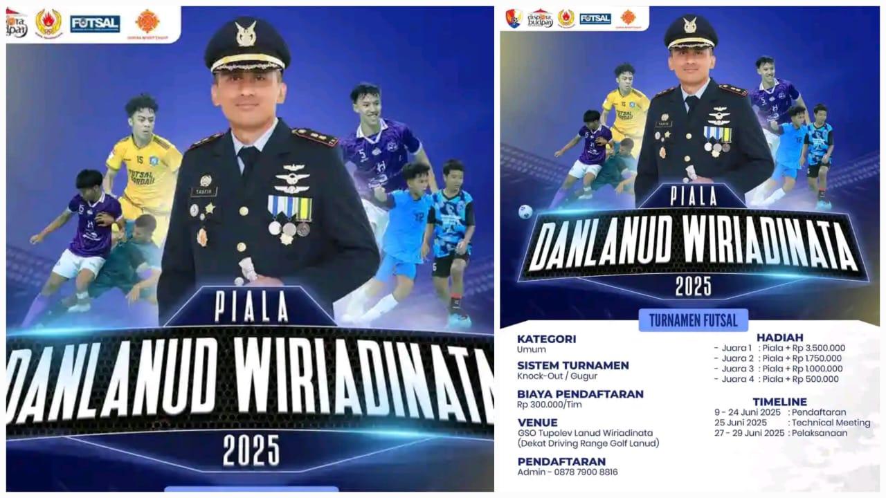 Ikuti Turnamen Futsal Piala Danlanud Wiriadinata 2025, Total Hadiah Jutaan Rupiah