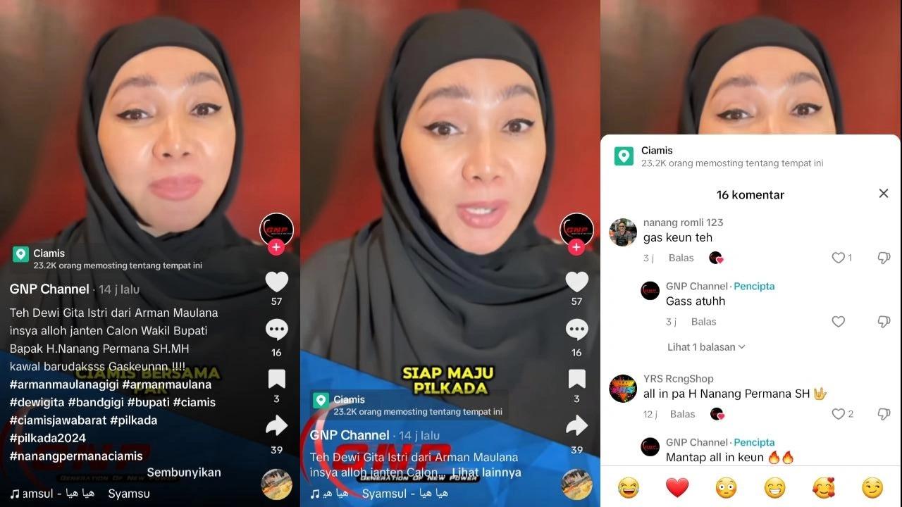 Artis Dewi Gita Ramaikan Pilkada Ciamis, Siap Dampingi Nanang Permana Bacalon dari PKS dan Demokrat