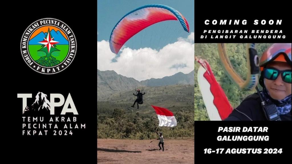 FKPAT Bakal Kibarkan Merah Putih di Udara dan 2024 Bendera di Pasir Datar Galunggung Tasikmalaya