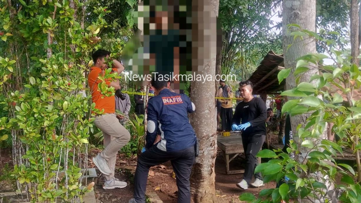 Polisi Selidiki Tewasnya Seorang Pria Warga Manonjaya yang Ditemukan Tergantung di Pohon Kemiri