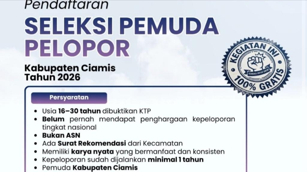 Seleksi Pemuda Pelopor 2026 Dibuka, Kesempatan Emas Bagi Generasi Muda Berinovasi