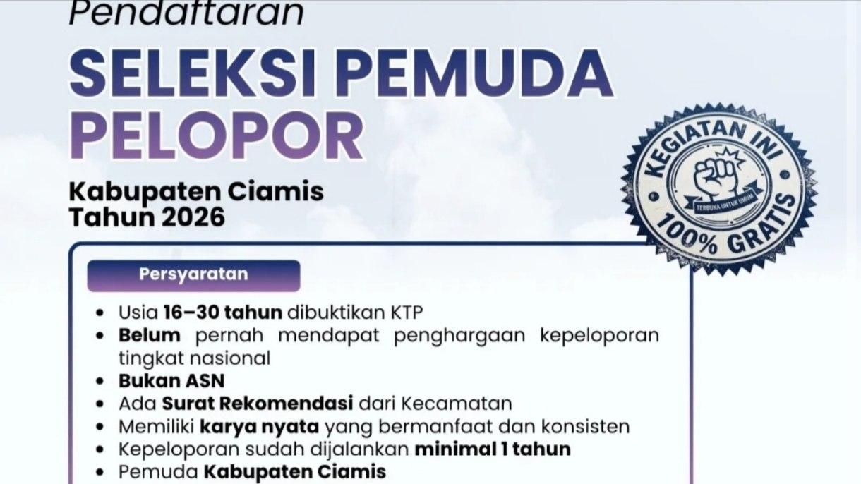 Seleksi Pemuda Pelopor 2026 Dibuka, Kesempatan Emas Bagi Generasi Muda Berinovasi