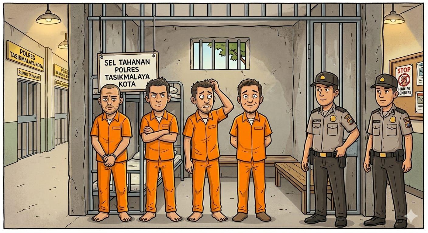 Polres Tasikmalaya Kota Tetapkan 4 Tersangka Penganiayaan Pedagang Bakso Cieunteung