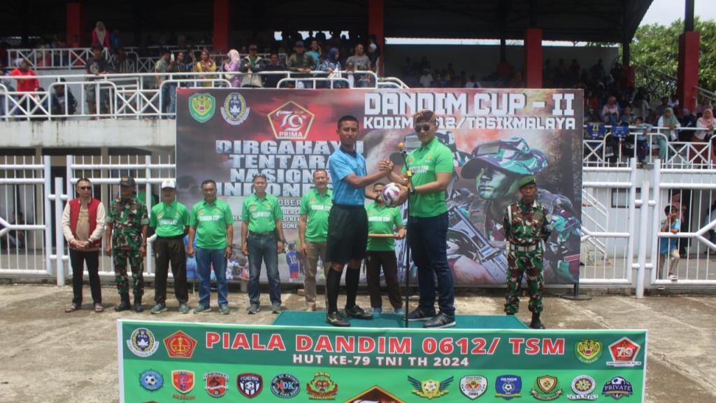 Kodim 0612/Tasikmalaya Gelar Turnamen Sepak Bola Dandim Cup dalam Rangka HUT ke-79 TNI