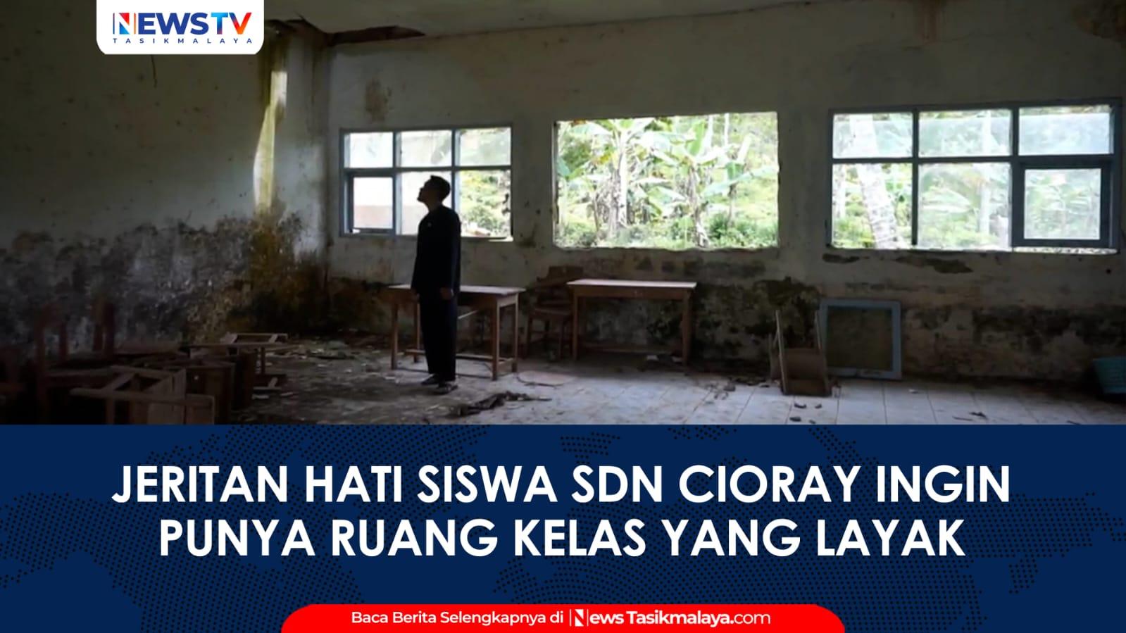 VIDEO: Kondisi Memprihatinkan, Siswa SDN Cioray Bojonggambir Terpaksa Belajar di Kelas Lapuk
