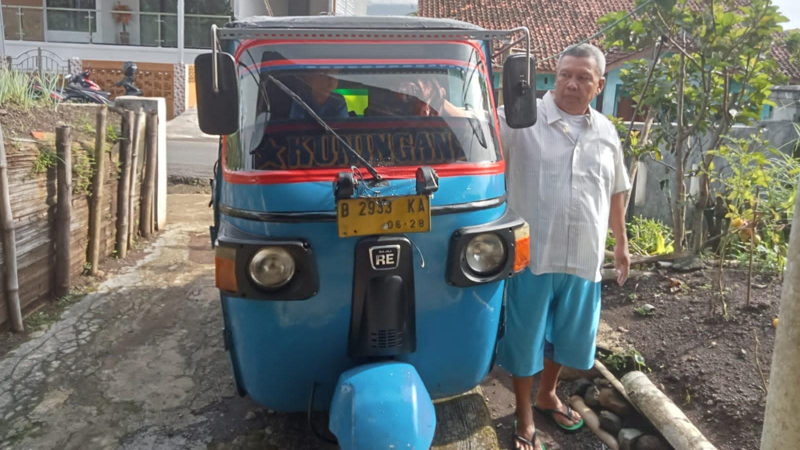 Mudik Nyentrik, Sarmin Tiba di Tasikmalaya Naik Bajaj Berbahan Bakar Gas Elpiji dan Hanya Habiskan 2 Tabung Gas Melon
