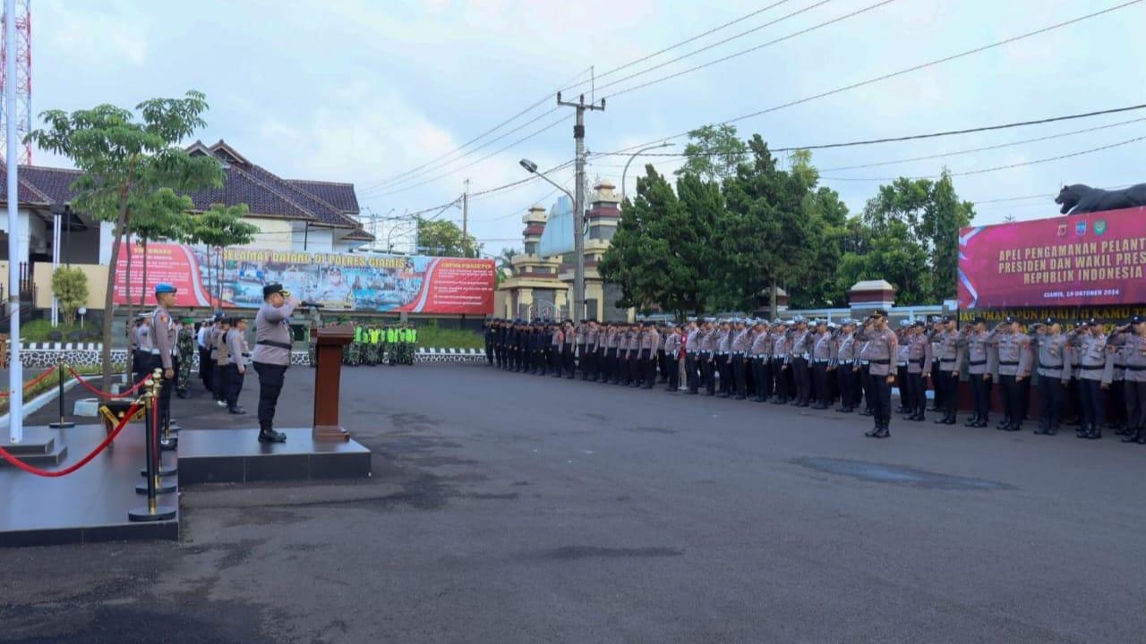 Polres Ciamis Gelar Apel Pengamanan Jelang Pelantikan Presiden dan Wakil Presiden 2024