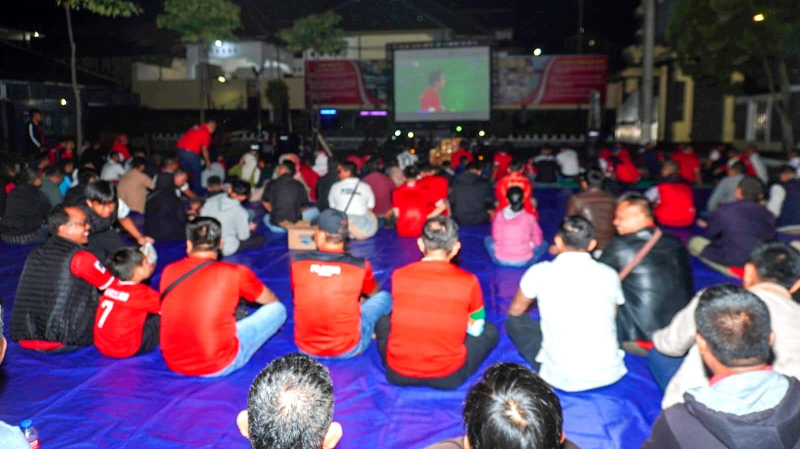 Polres Ciamis Gelar Nobar Timnas, Perkuat Kebersamaan dan Nasionalisme