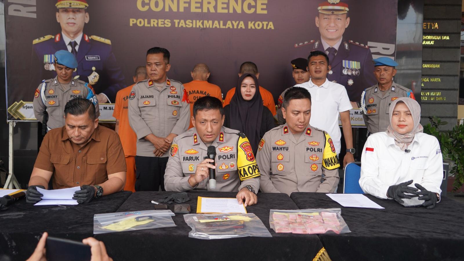 Polres Tasikmalaya Kota Tangkap Tiga Pelaku Peredaran Uang Palsu