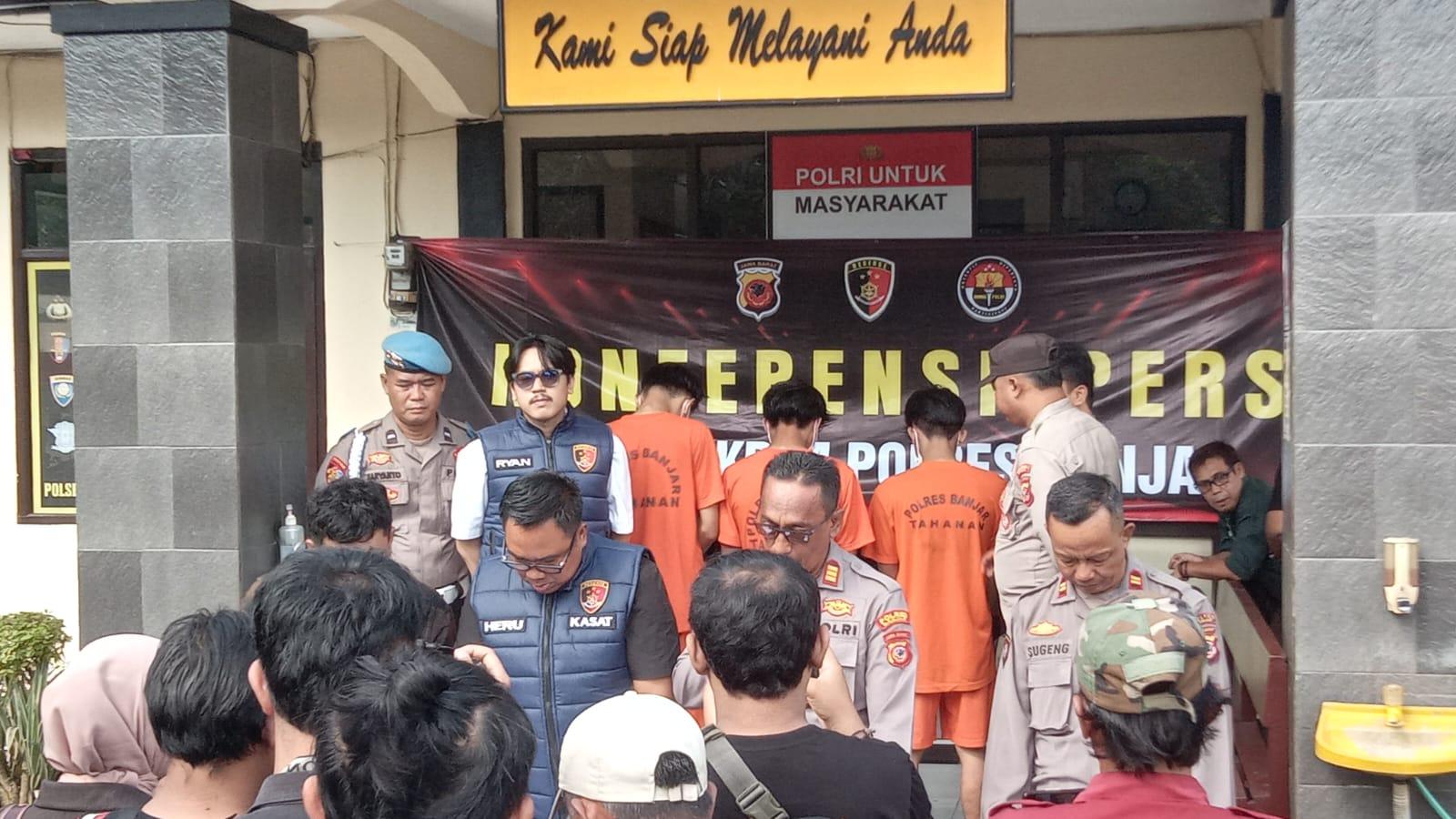 Tiga Anggota Gengster Diamankan Polisi Usai Lakukan Pengeroyokan di Banjar, Lima Pelaku Masih Buron