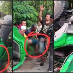 Truk Kontainer Bermuatan Bahan Sabun Kecelakaan di Jalur Gentong Tasikmalaya, Kernet Terjepit Kabin